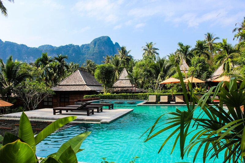 High-end hotel pool and architecture